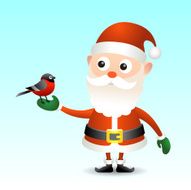 Santa Claus with bullfinch