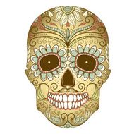 Day of The Dead black and white Skull