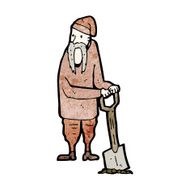 cartoon peasant digging N4