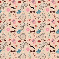 Hipster Doodles Colorful Seamless Pattern