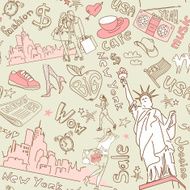 New York seamless doodles pattern N3