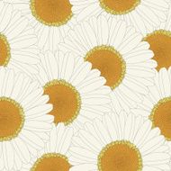 Chamomile retro seamless pattern