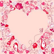 folk floral heart