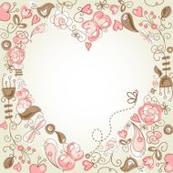 floral background with a Heart Frame N3