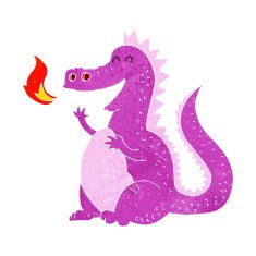 cartoon fire breathing dragon N22