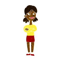 cartoon smug woman N28