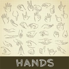 hands vector set