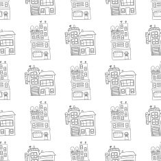 Seamless pattern with houses N7