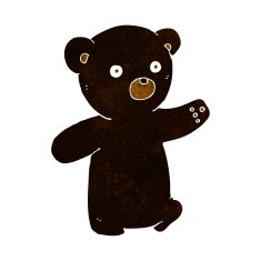 cartoon black bear cub N60