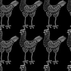 Chicken hen vintage hand drawn vector illustration N4