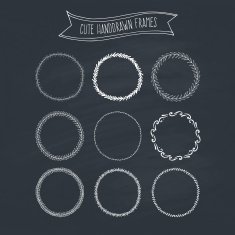Romantic Wreaths on Chalkboard N3
