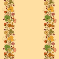 Vector seamless doodle border frame of flowers and berries