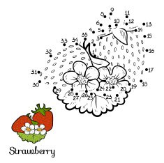 Numbers game fruits and vegetables (strawberry)