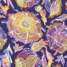 Vector Texture with Paradise Floral Motif