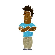 cartoon sulking man N15