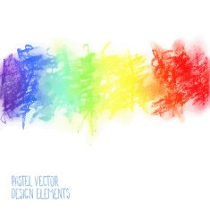 Pastel vector hand drawn rainbow background