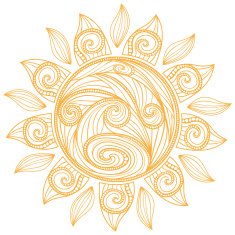 Hand Drawn Ethnic Sun N3