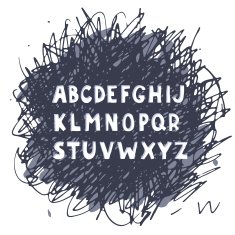 Hand drawn doodle alphabet N4