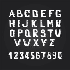 Handmade alphabet and numbers N2