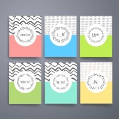 Modern cards design template with grungy rough colorful brush strokes N10