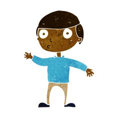 cartoon waving man N118