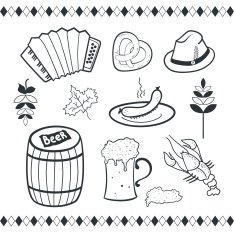 Oktoberfest icons set