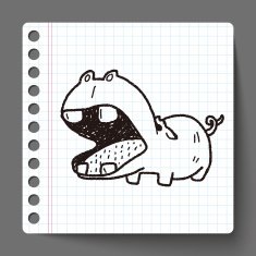 hippo doodle N11
