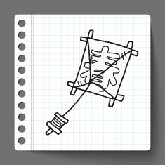 Japanese spring word kite doodle N6
