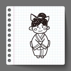 Japanese woman doodle N5