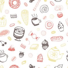 Seamless pattern with cupcakes N3