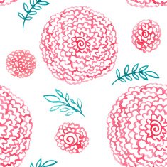 Watercolor peonies and leaves N2