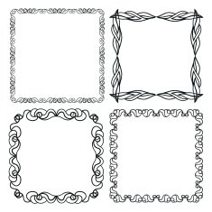 Set of hand drawn doodle frames for design N2