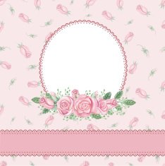 Vintage floral invitation card Watercolor rose bouquet ornament
