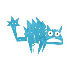 cartoon frightened cat N36