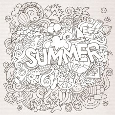 Doodles abstract decorative summer background N7