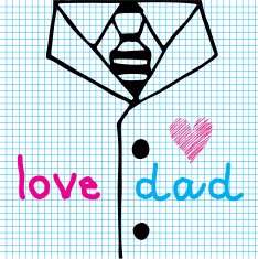 love dad necktie with suit