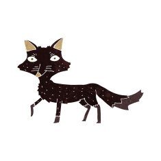 cartoon little wolf N138
