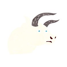 cartoon angry bull head N16