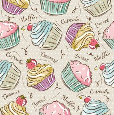 Pattern with cupcakes