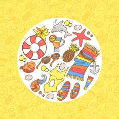 Summer beach pattern circle