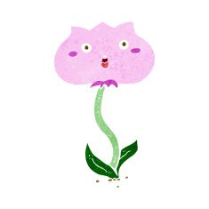 cartoon shocked flower N14