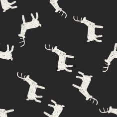 deer doodle seamless pattern background N2