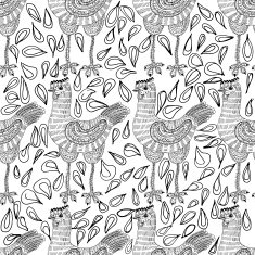 Hen hand drawn seamless pattern N2