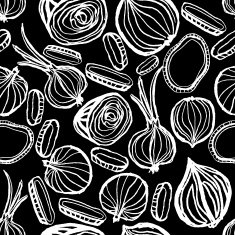 Hand drawn onion doodle pattern seamless N2