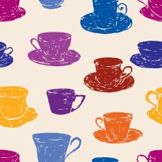 Pattern of the various teacups free image download