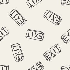 exit doodle seamless pattern background N2