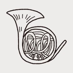 French Horn doodle N6