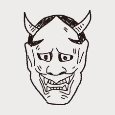 Japan ghost mask doodle N6