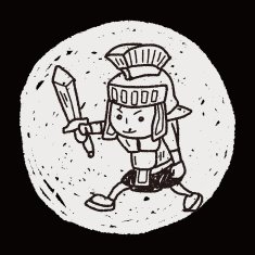 knight doodle N103