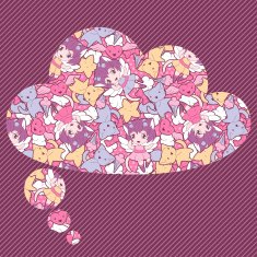 Background with doodle Vector cute kawaii illustration N9